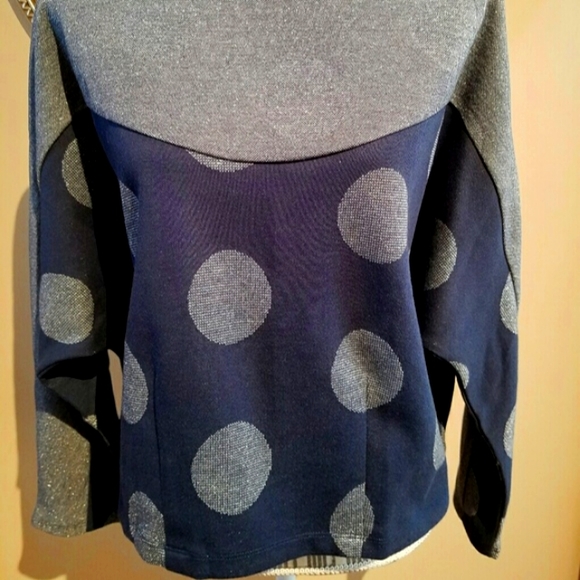 Anthropology Navy & Silver Polka-dot Top. Brand New! - Picture 5 of 10